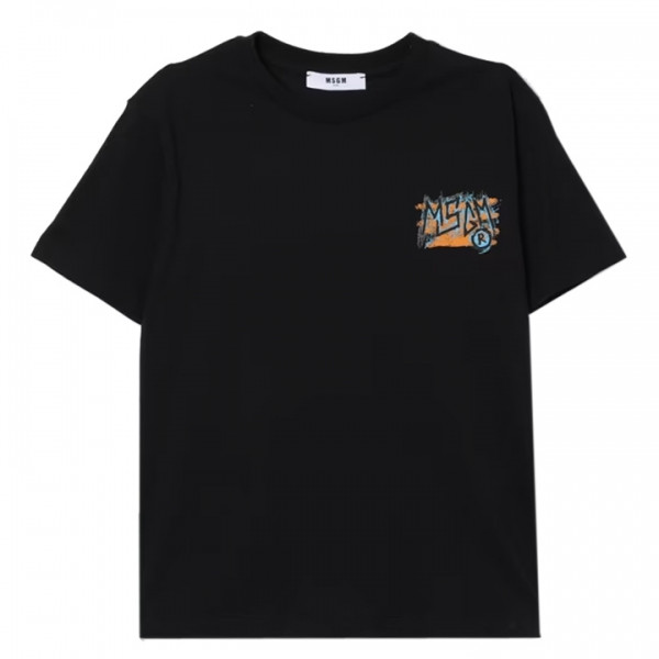 ◆키즈◆25SS 키즈 백로고 프린트 크루넥 티셔츠 블랙 S5MSJBTH308 110