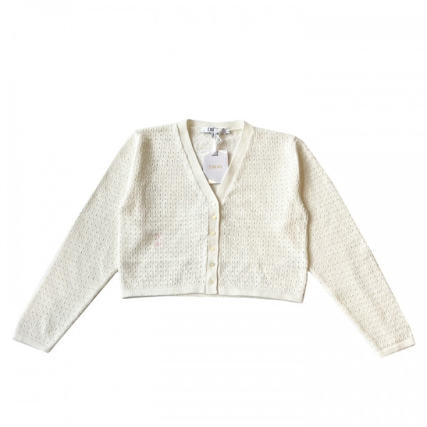 ◆키즈◆24FW 키즈 로고 자수 가디건 아이보리 4WBM14CARE 013