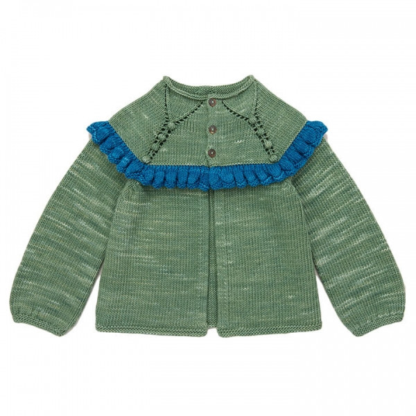 ◆키즈◆25SS 키즈 러플 가디건 그린 K1034S25 342
