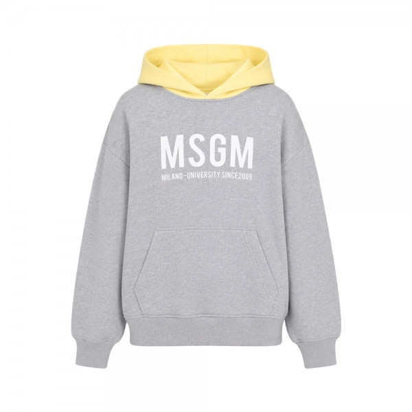 키즈 로고 프린팅 투톤 후드티 그레이/레몬에이드 S6MSJBHS050 27103