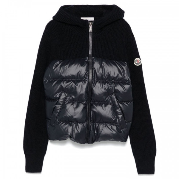 ◆키즈◆24FW 키즈 로고 패치 니트 믹스 패딩자켓 네이비 J2 954 9B000 07 M1131 742
