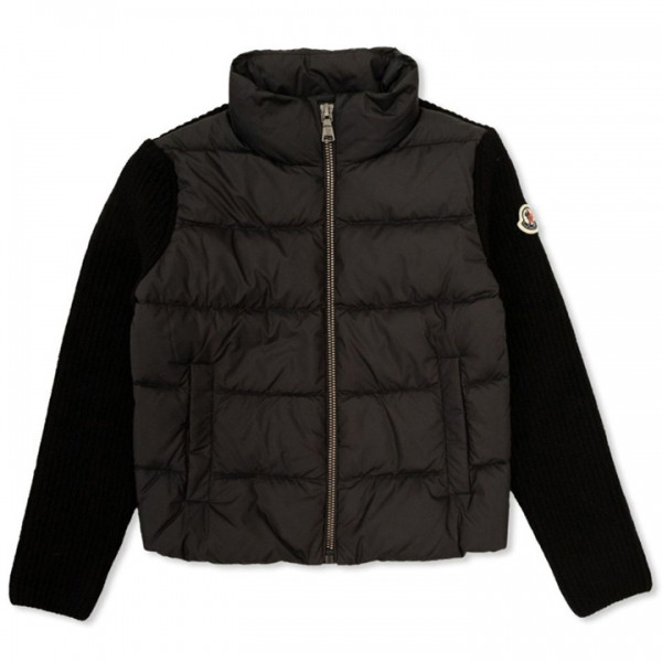 ◆키즈◆24FW 키즈 로고 패치 니트 패딩자켓 블랙 9B000 04 M1241 999
