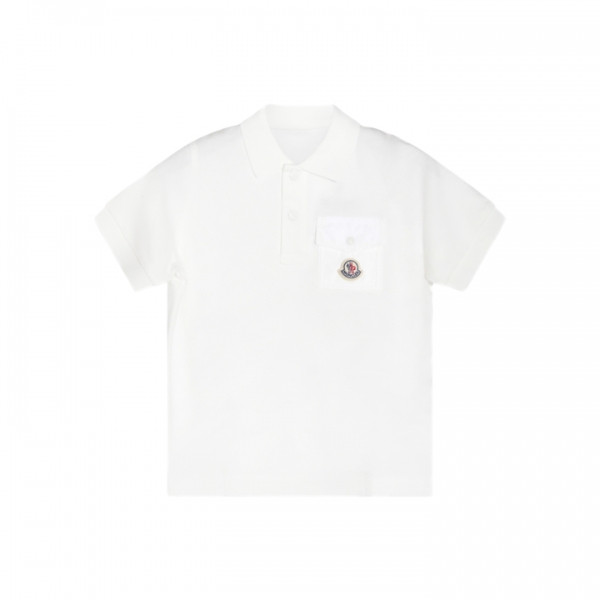 ◆키즈◆키즈 MANICHE CORTE 로고 패치 포켓 폴로 티셔츠 화이트 8A000 06 89ALK 034