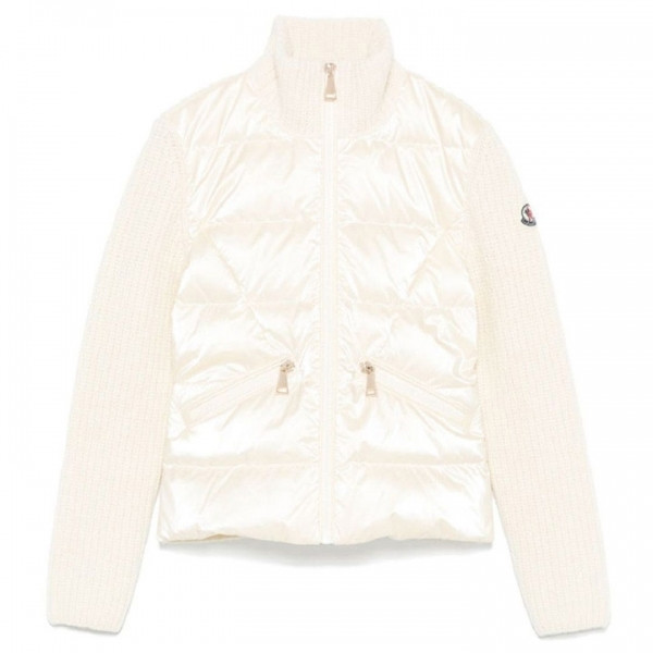 ◆키즈◆24FW 여성 로고 패치 니트 믹스 패딩자켓 아이보리 9B000 11 M1241 034