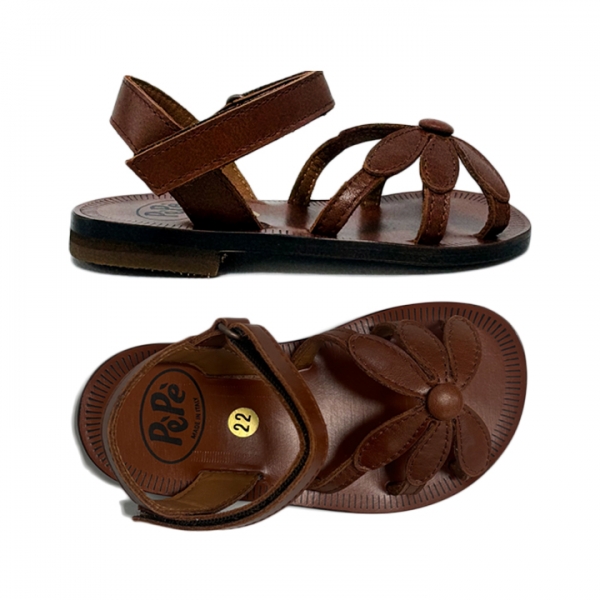 ◆키즈◆키즈 줄리아 GIULIA 플라워 샌들 카카오 01325/VLC-BACSC