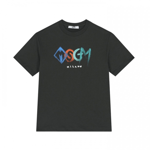 ◆키즈◆25FW 키즈 크레용 로고 티셔츠 블랙 F5MSJBTH249 MS040