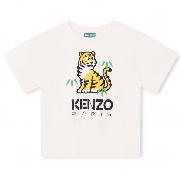 ◆키즈◆24SS 여성 타이거 로고 프린트 티셔츠 화이트 K60249 12P