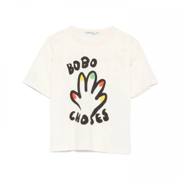 ◆키즈◆25SS 키즈 하이파이브 프린트 티셔츠 화이트 B225AC004 199