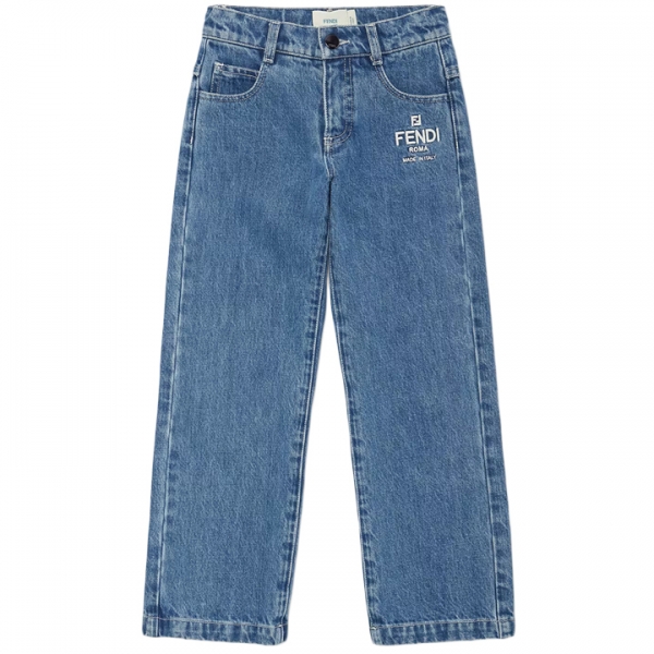 ◆키즈◆25SS 여성 자수 로고 데님팬츠 블루 JUF116 AMHX F0QG0