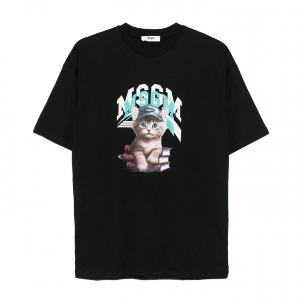 ◆키즈◆25FW 키즈 캣 로고 티셔츠 블랙 F5MSJGTH120 110