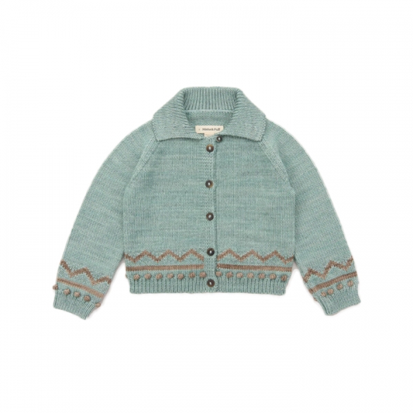 ◆키즈◆키즈 지그재그 가디건 세이지그린 K1220W25 315