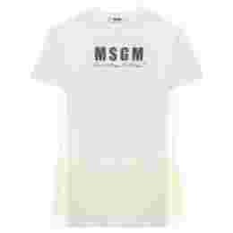 ◆키즈◆24SS 키즈 로고 코튼 원피스 화이트/라임 S4MSJGDR125 00136