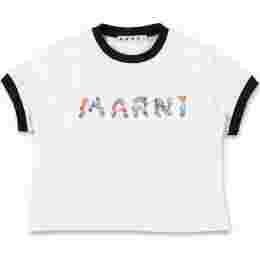 ◆키즈◆25SS 여성 플로럴 프린트 로고 티셔츠 화이트 M01428 M00HZ 0M100