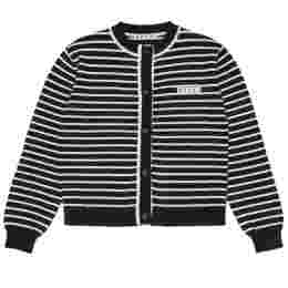 ◆키즈◆24SS 키즈 로고 패치 스트라이프 가디건 블랙 M01109 M00LT 0M900