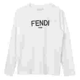 ◆키즈◆24FW 여성 로고 프린팅 롱슬리브 티셔츠 화이트 JUI154 7AJ F0ZNE