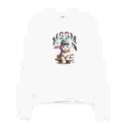 ◆키즈◆25FW 키즈 캣 로고 맨투맨 아이보리 F5MSJGSW125 013