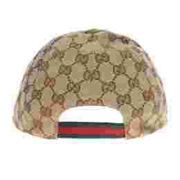 ◆키즈◆24FW 키즈 GG 슈프림 캔버스 캡모자 베이지브라운 481774 3HC65 2140