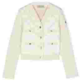 ◆키즈◆24SS 키즈 로고 패치 니트 믹스 패딩자켓 아이보리 9B000 09 M1367 041