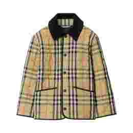 ◆키즈◆25FW 여성 샌드체크 퀄팅 만조니 자켓 베이지 8108500