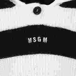 ◆키즈◆23FW 키즈 로고 자수 스프라이프 울 니트 아이보리/블랙 F3MSJGJP033 01305