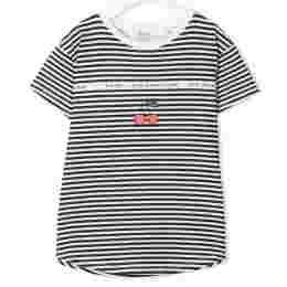 ◆키즈◆21SS 키즈 체리 로고 스트라이프 티셔츠 화이트/블랙 S01GTSKN0101 270