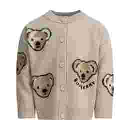 ◆키즈◆25FW 키즈 베어 패턴 울 가디건 아이보리 8109387