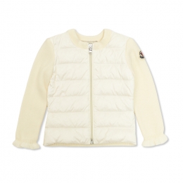 ◆키즈◆25FW 키즈 로고 패치 니트 믹스 패딩자켓 아이보리 9B000 03 M1131 040