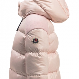 ◆키즈◆23FW 키즈 VALYA 로고 패치 후드 패딩 자켓 베이비핑크 1A000 28 5963V 506