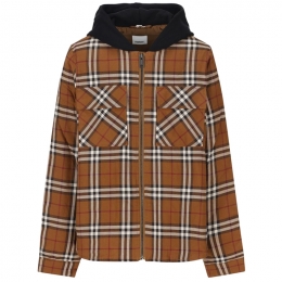 ◆키즈◆23FW 여성 빈티지 체크 후드 자켓 버치브라운 8069361