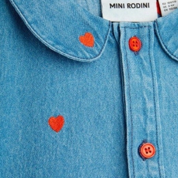 ◆키즈◆25FW 키즈 미니 하트 우븐 원피스 블루 25650113 60