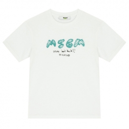 ◆키즈◆25SS 여성 로고 프린트 티셔츠 화이트 S5MSJBTH295 001