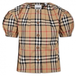 ◆키즈◆24SS 키즈 빈티지 체크 블라우스 아카이브베이지 8072346