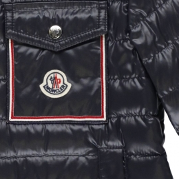 ◆키즈◆22SS 키즈 로고 패치 후드 패딩자켓 네이비 1A001 01 68950 742