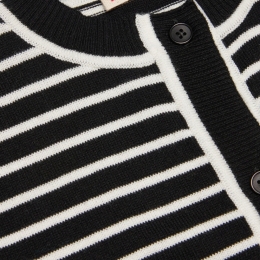 ◆키즈◆24SS 키즈 로고 패치 스트라이프 가디건 블랙 M01109 M00LT 0M900