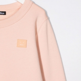 ◆키즈◆21FW 키즈 페이스 패치 코튼 스웨트셔츠 맨투맨 파우더핑크 DI0014 PINK