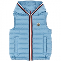 ◆키즈◆25SS 키즈 DORCAS 도르가 로고 패치 패딩조끼 블루 1A000 62 597YX 71P