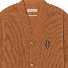 ◆키즈◆22FW 키즈 로고 자수 가디건 브라운 F22109 199FE