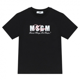 ◆키즈◆24SS 키즈 로고 프린팅 티셔츠 블랙 S4MSJGTH283 110