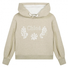 ◆키즈◆24FW 여성 로고 자수 플라워 후드티 베이지 C20357 C03