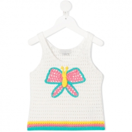 ◆키즈◆21SS 키즈 버터플라이 민소매 니트 화이트 602658 SQM09 9100