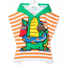 ◆키즈◆22SS 키즈 크로커다일 스트라이프 후드 로브 8QCMG0 Z0163 100AR