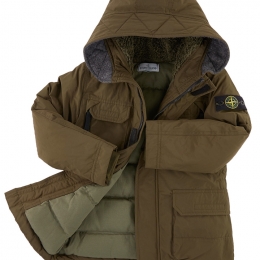 ◆키즈◆키즈 와펜 후드 패딩 자켓 카키 691640634 V0054