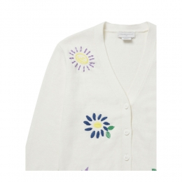 ◆키즈◆21FW 여성 플라워 자수 가디건 화이트 603005 SQM05 9100