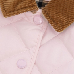 ◆키즈◆23SS 키즈 브라운 카라 퀄팅 자켓 라이트핑크 8053871