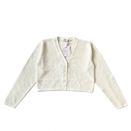 ◆키즈◆24FW 여성 로고 자수 가디건 아이보리 4WBM14CARE 013