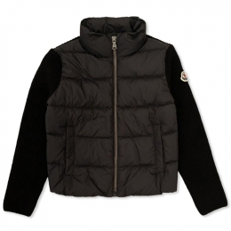 ◆키즈◆24FW 키즈 로고 패치 니트 패딩자켓 블랙 9B000 04 M1241 999