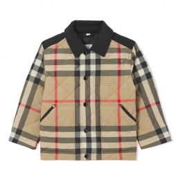 ◆키즈◆23SS 여성 빈티지 체크 다이아몬드 퀼팅 재킷 아카이브베이지 8041160