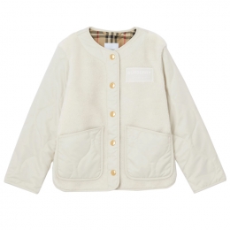 ◆키즈◆23SS 여성 로고 패치 플리스 퀄팅자켓 화이트 8064250