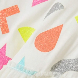 ◆키즈◆22FW 키즈 글리터 그래픽 원피스 화이트 8R1F40 Z0722 101MC