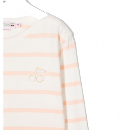 ◆키즈◆22SS 키즈 체리 로고 패치 스트라이프 티셔츠 S02GTSKN1201 121